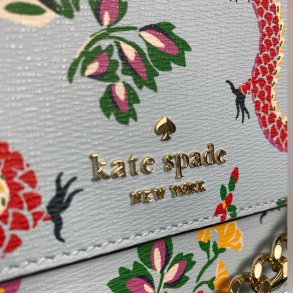 Kate Spade Blue Floral Dragon Crossbody Bag NWT - Picture 2 of 9